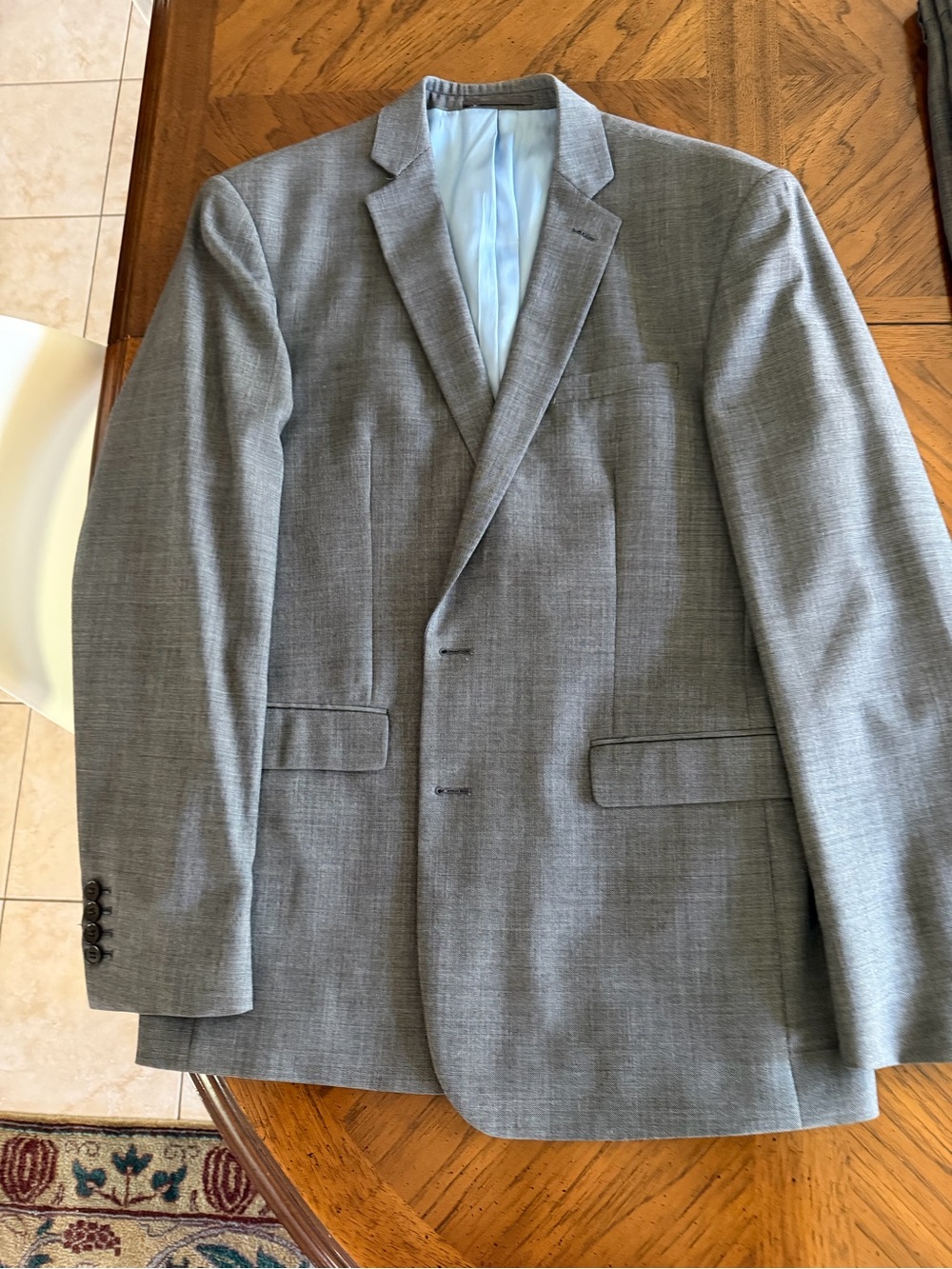 Charles Tyrwhitt Grey Two-Button Sport Coat with Light Blue Lining